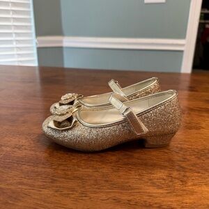 Stelle Gold Glitter Kids Shoes with Bow size 13